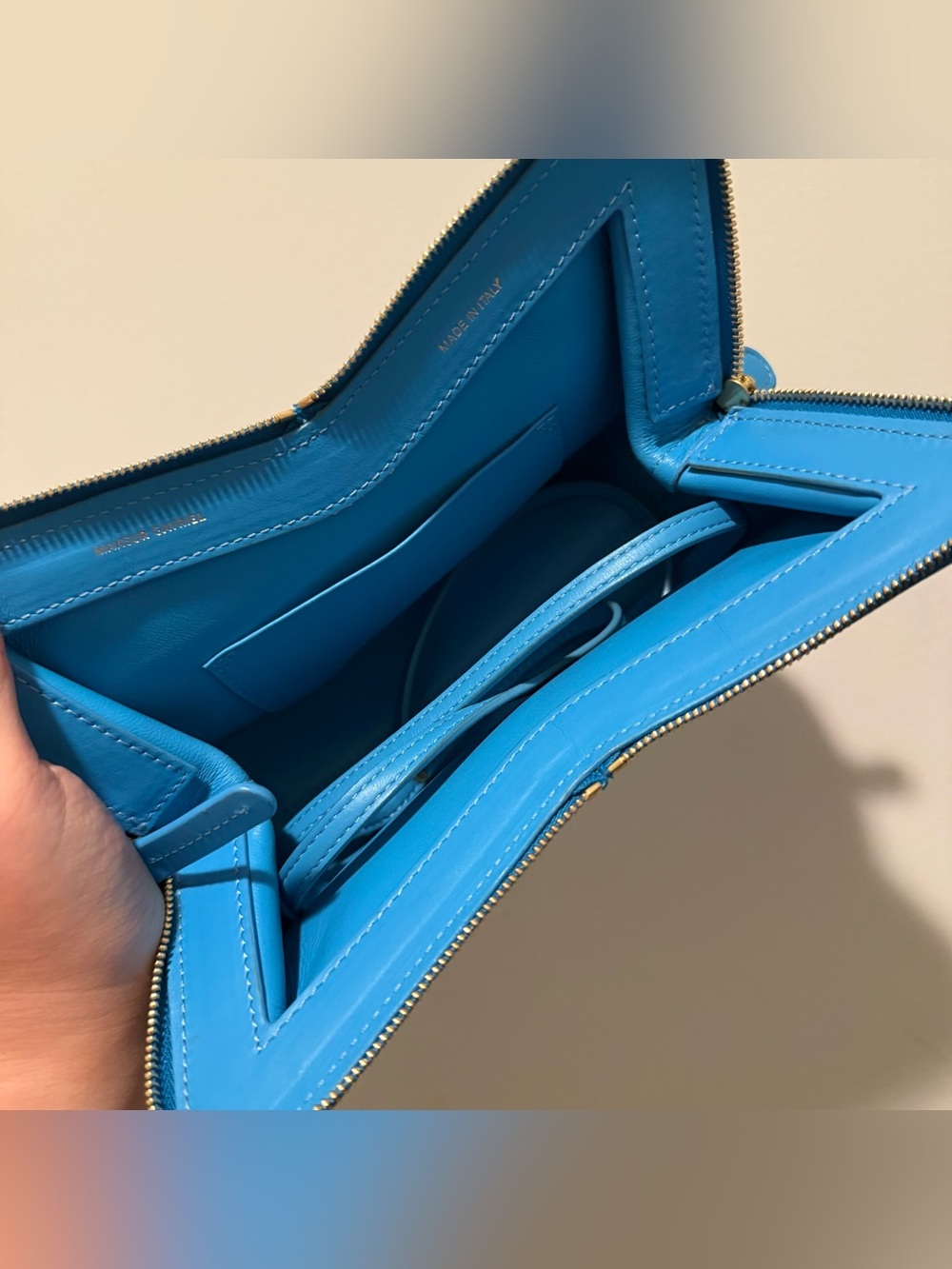 Mansur Gavriel Blue Mini M Frame Crossbody Bag - Picture 5 of 5